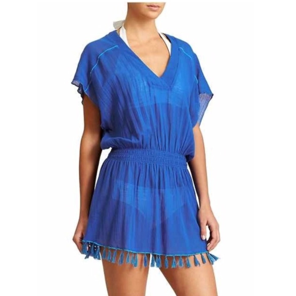 Athleta Bright Side Cotton Coverup Caspian Blue